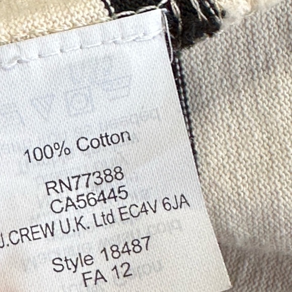 Jcrew three-quarter sleeve cream/beige and black top size small - Picture 7 of 8